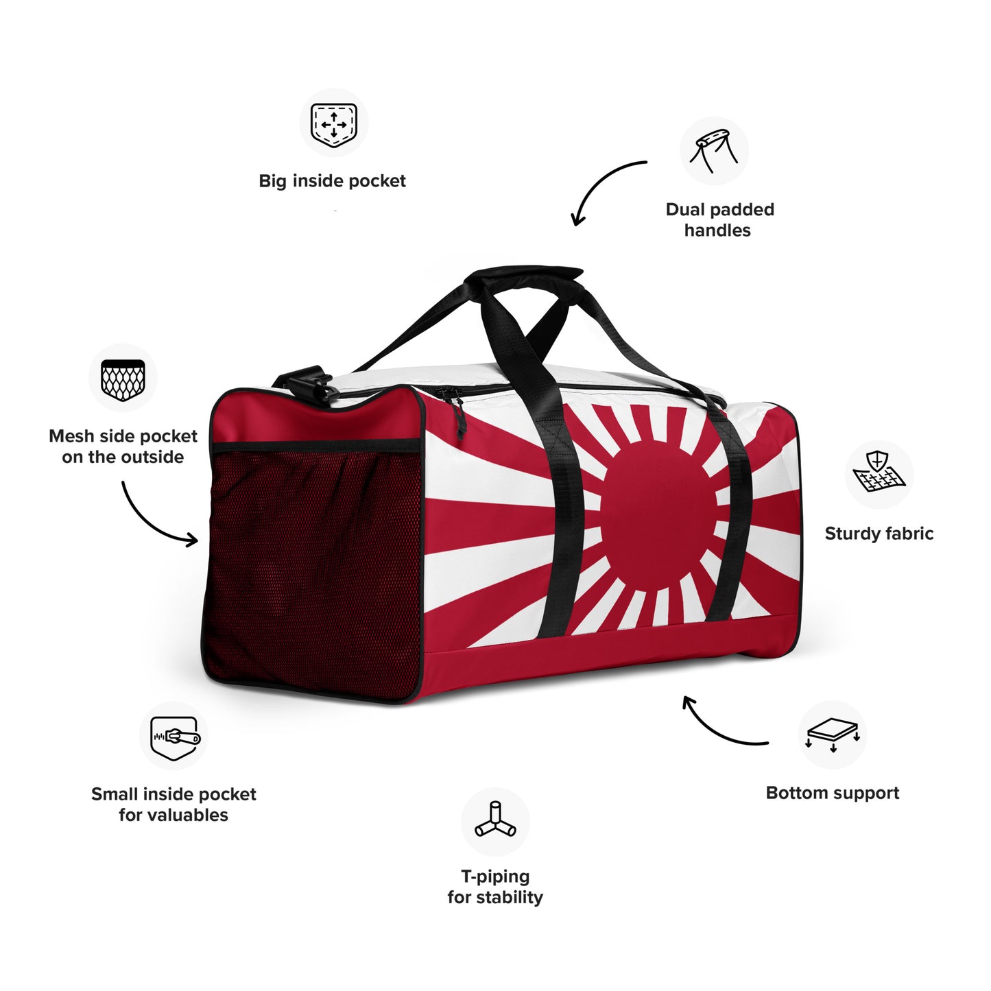 Duffle bag "SUNRISE" produced by HINOMARU-HONPO