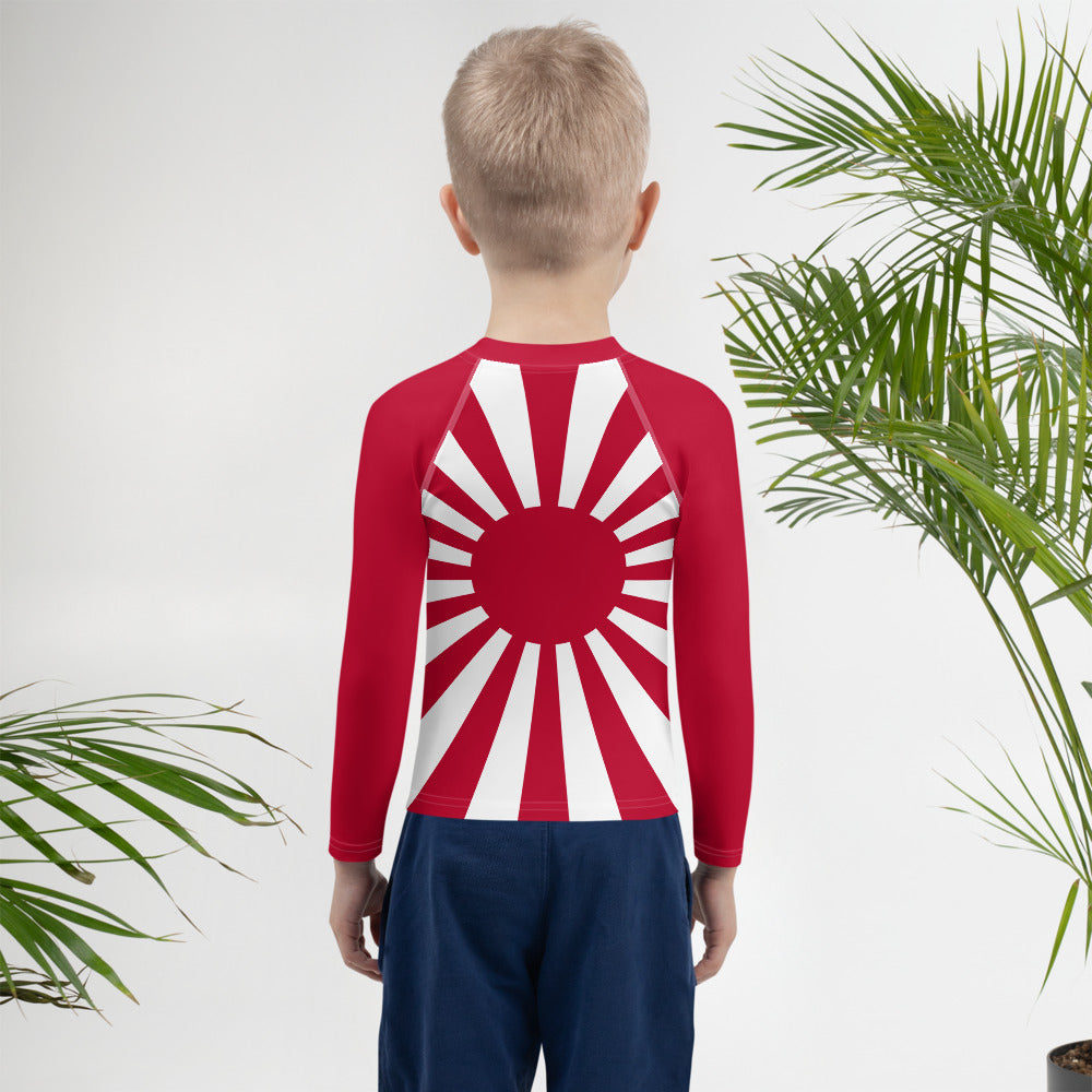 Kids Rash Guard "SUNRISE RED SLEEVE" produced by HINOMARU-HONPO