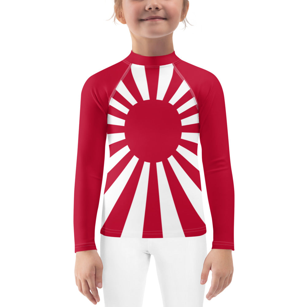 Kids Rash Guard "SUNRISE RED SLEEVE" produced by HINOMARU-HONPO