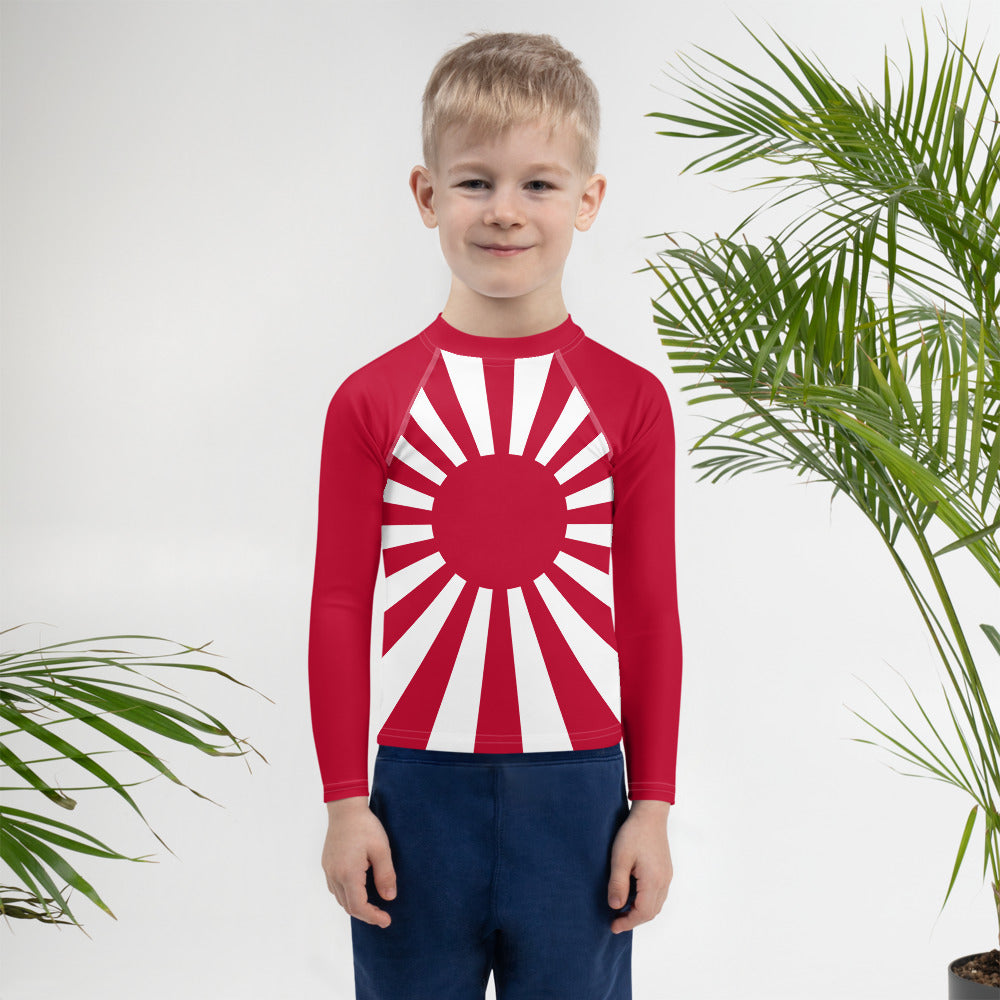 Kids Rash Guard "SUNRISE RED SLEEVE" produced by HINOMARU-HONPO