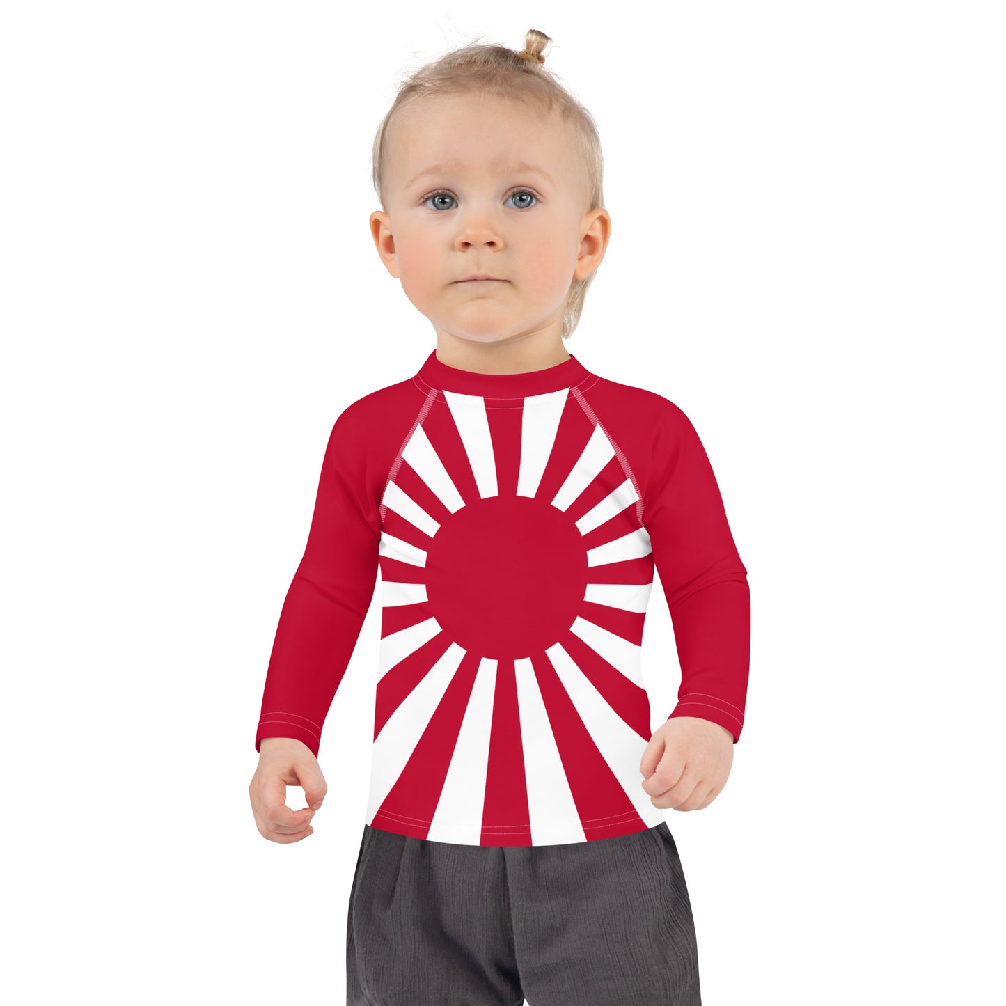 Kids Rash Guard "SUNRISE RED SLEEVE" produced by HINOMARU-HONPO