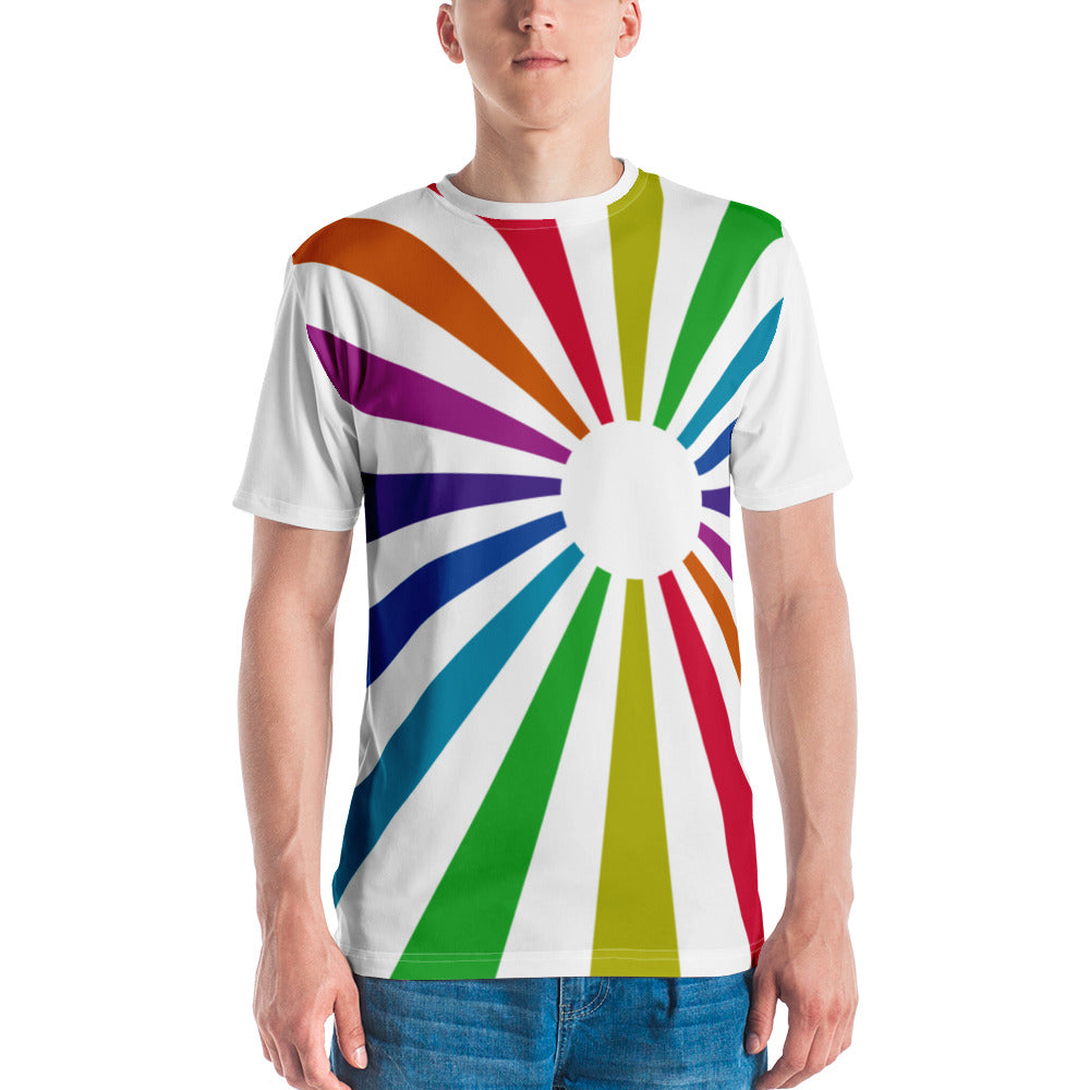 Speech Rainbow Rays Jersey T-Shirt | Vintage Effect White / 2XL