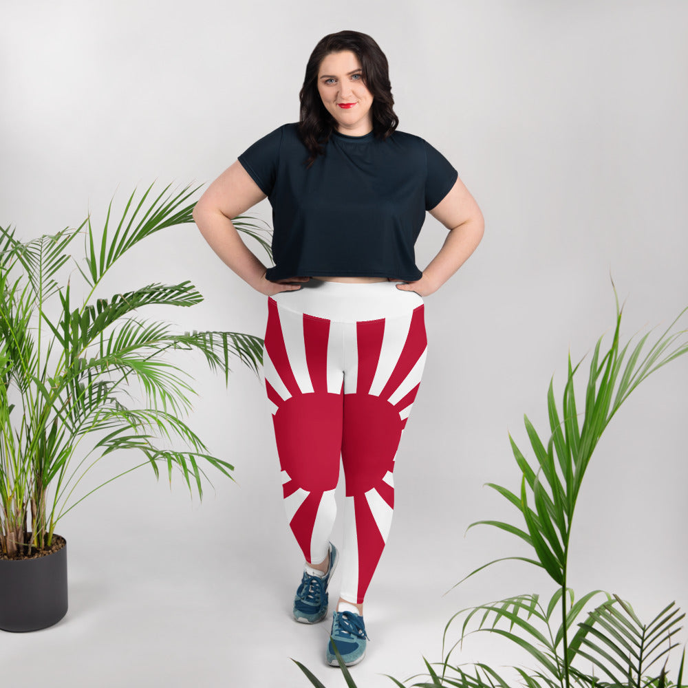 All-Over Print Plus Size Leggings "SUNRISE" produced by HINOMARU-HONPO