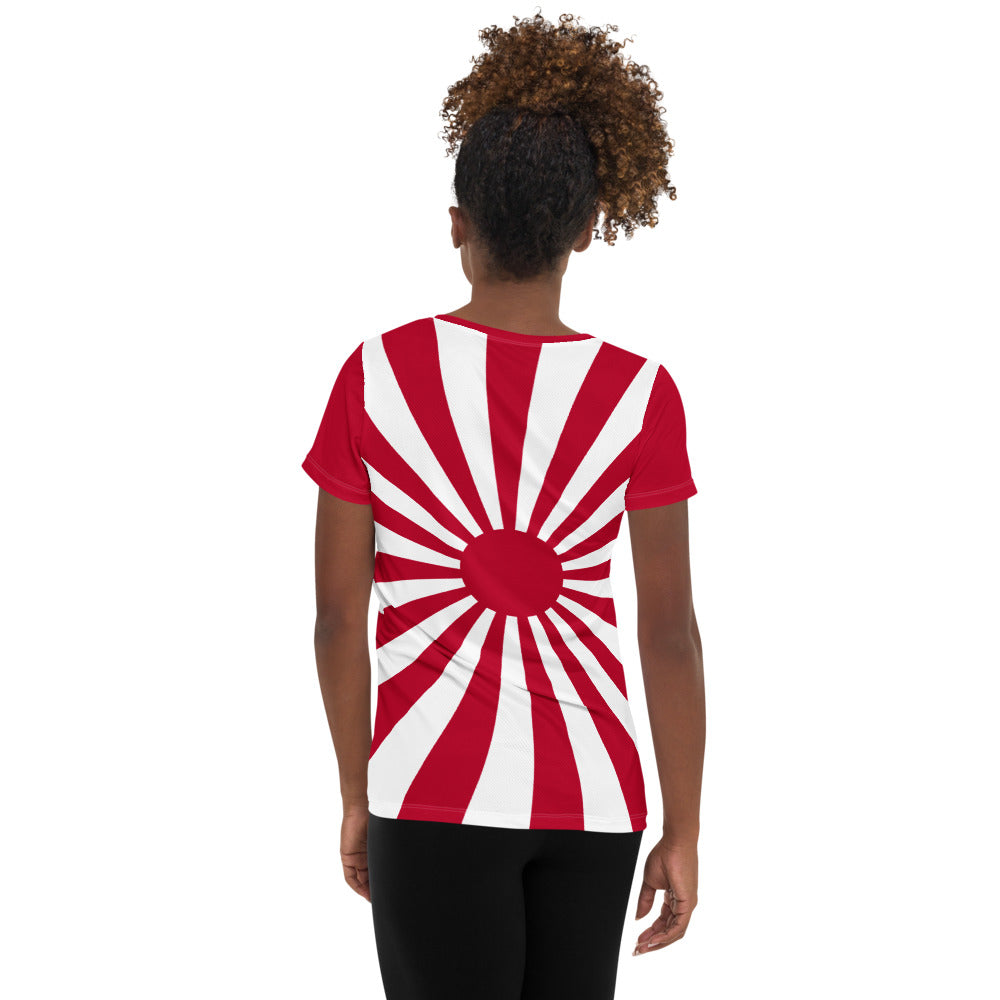 All-Over Print Women's Athletic T-shirt "SUNRISE" produced by HINOMARU-HONPO