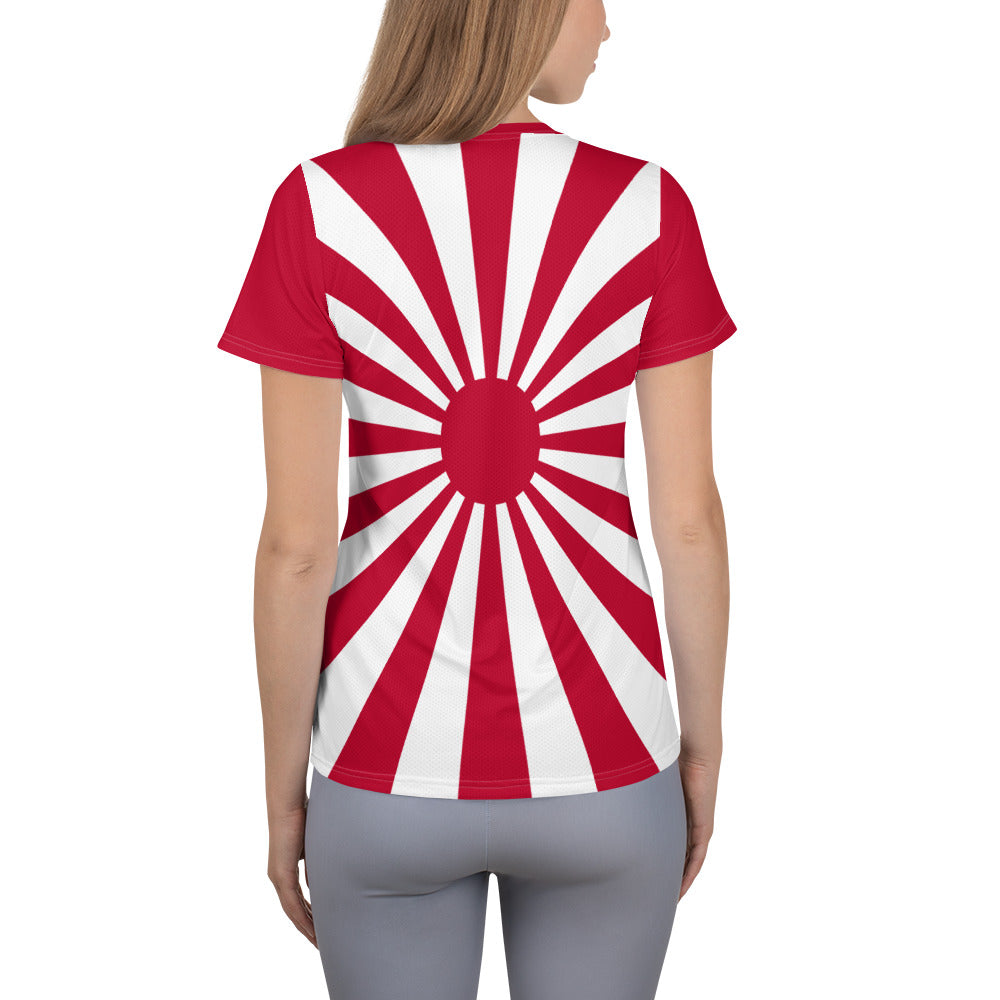 All-Over Print Women's Athletic T-shirt "SUNRISE" produced by HINOMARU-HONPO