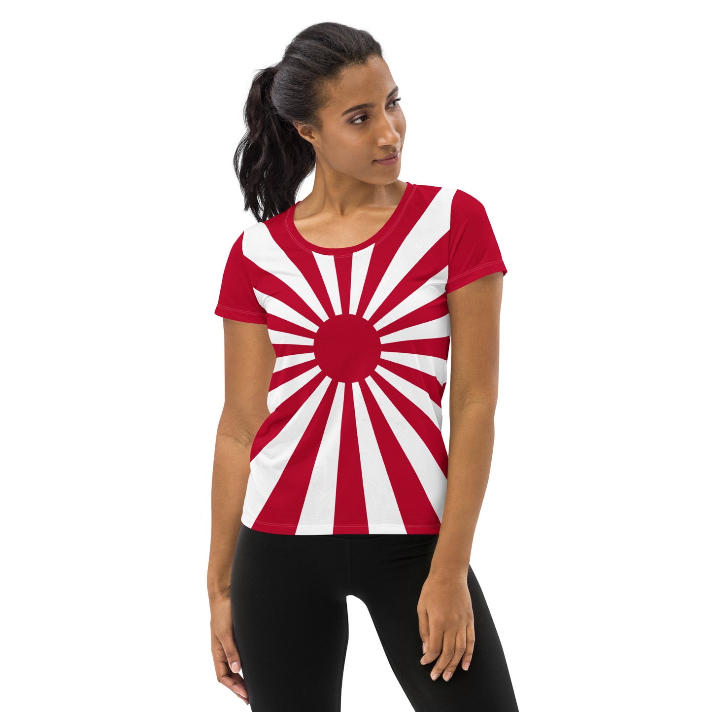 All-Over Print Women's Athletic T-shirt "SUNRISE" produced by HINOMARU-HONPO