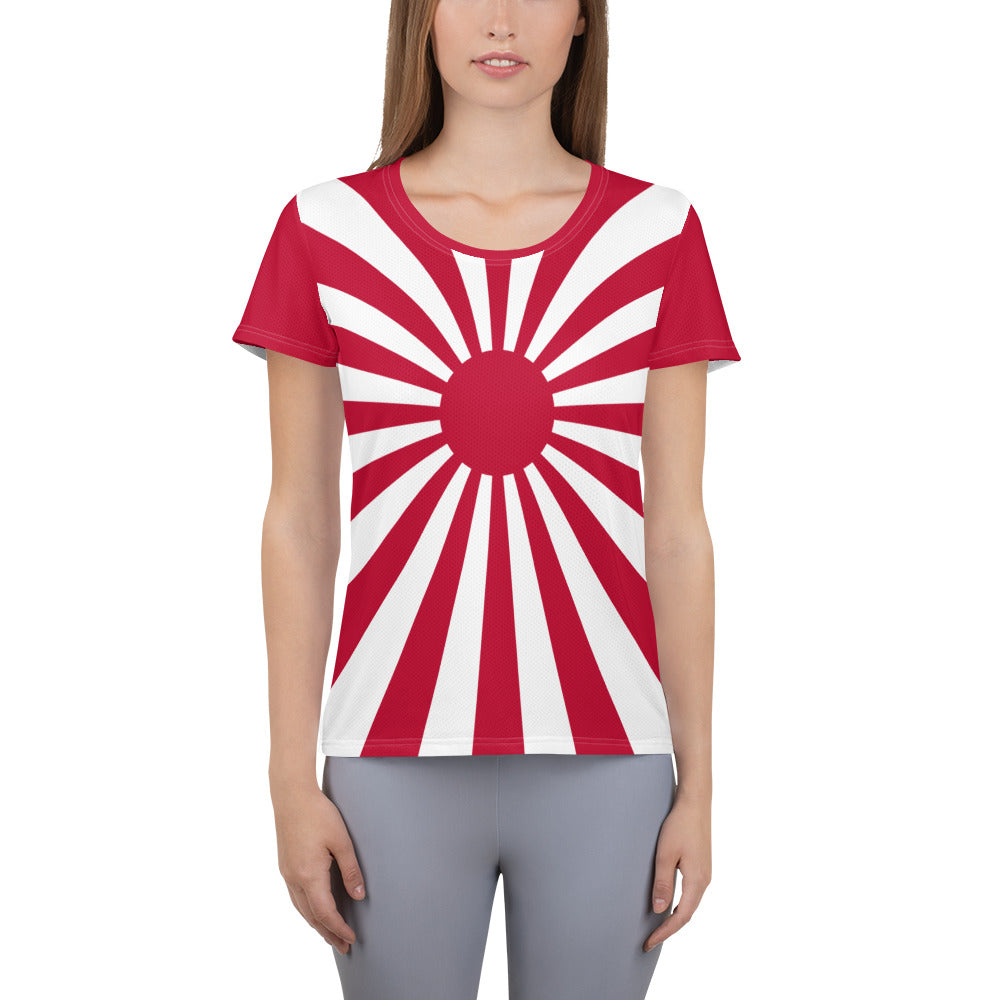 All-Over Print Women's Athletic T-shirt "SUNRISE" produced by HINOMARU-HONPO