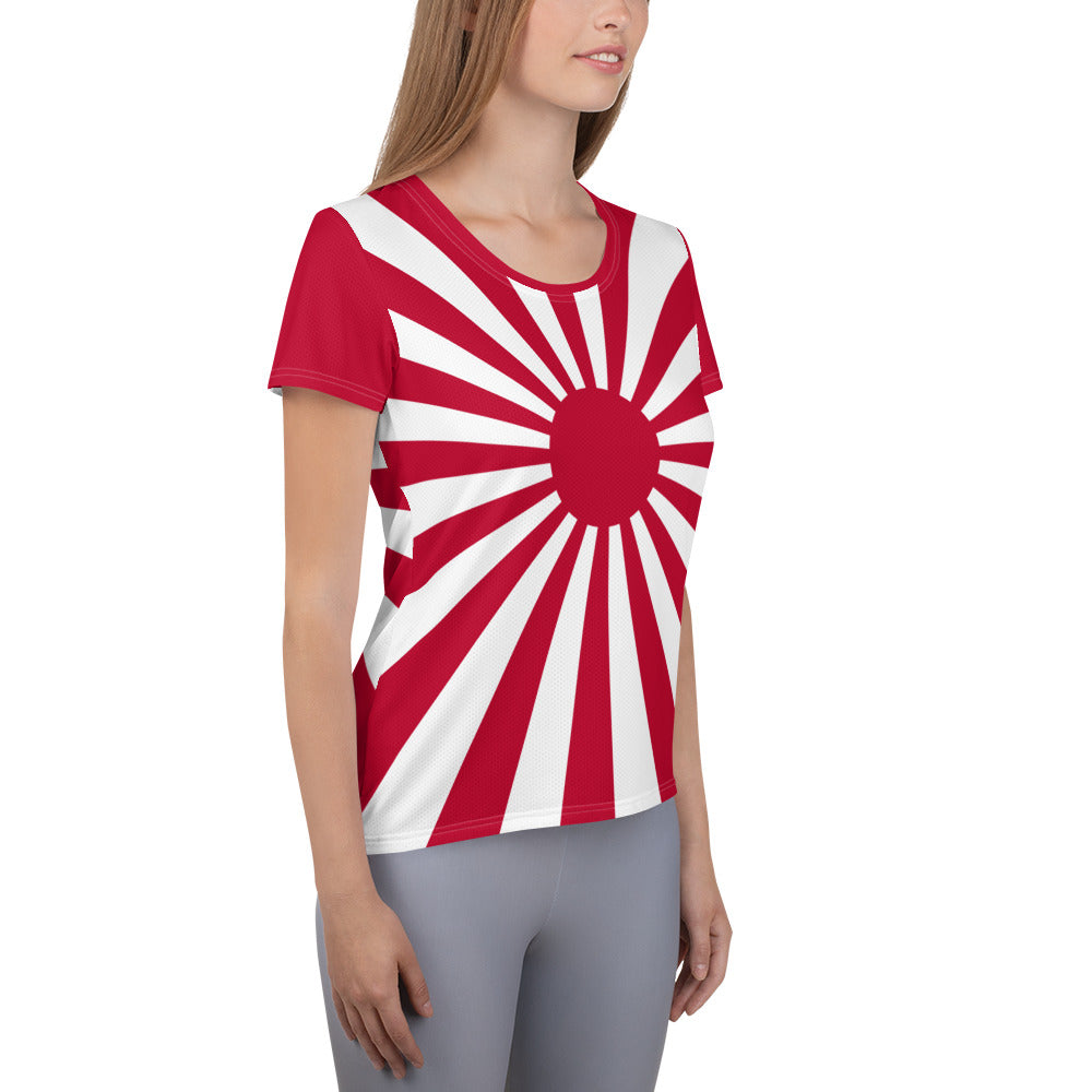 All-Over Print Women's Athletic T-shirt "SUNRISE" produced by HINOMARU-HONPO