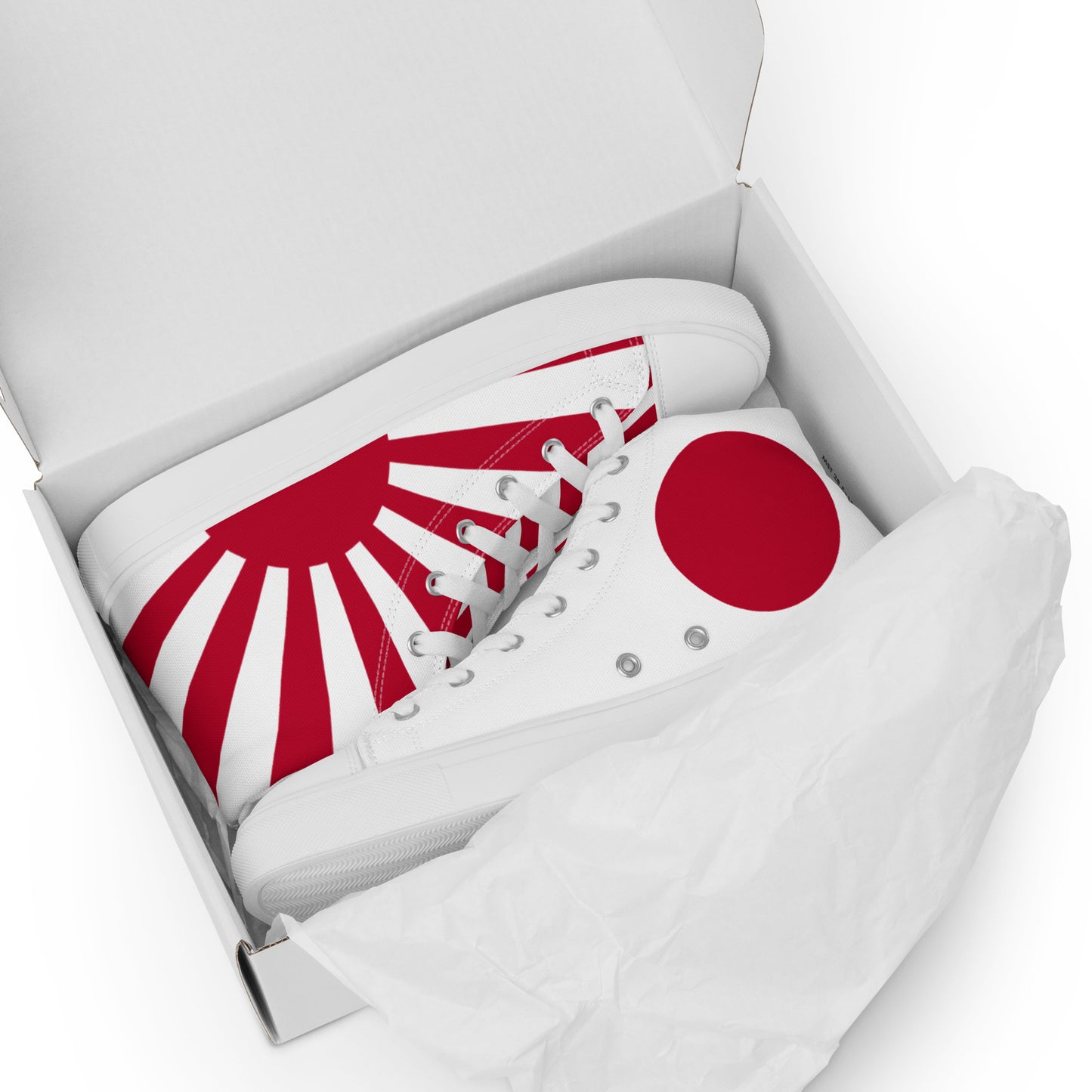 Men’s high top canvas shoes "SUNRISE" produced by HINOMARU-HONPO