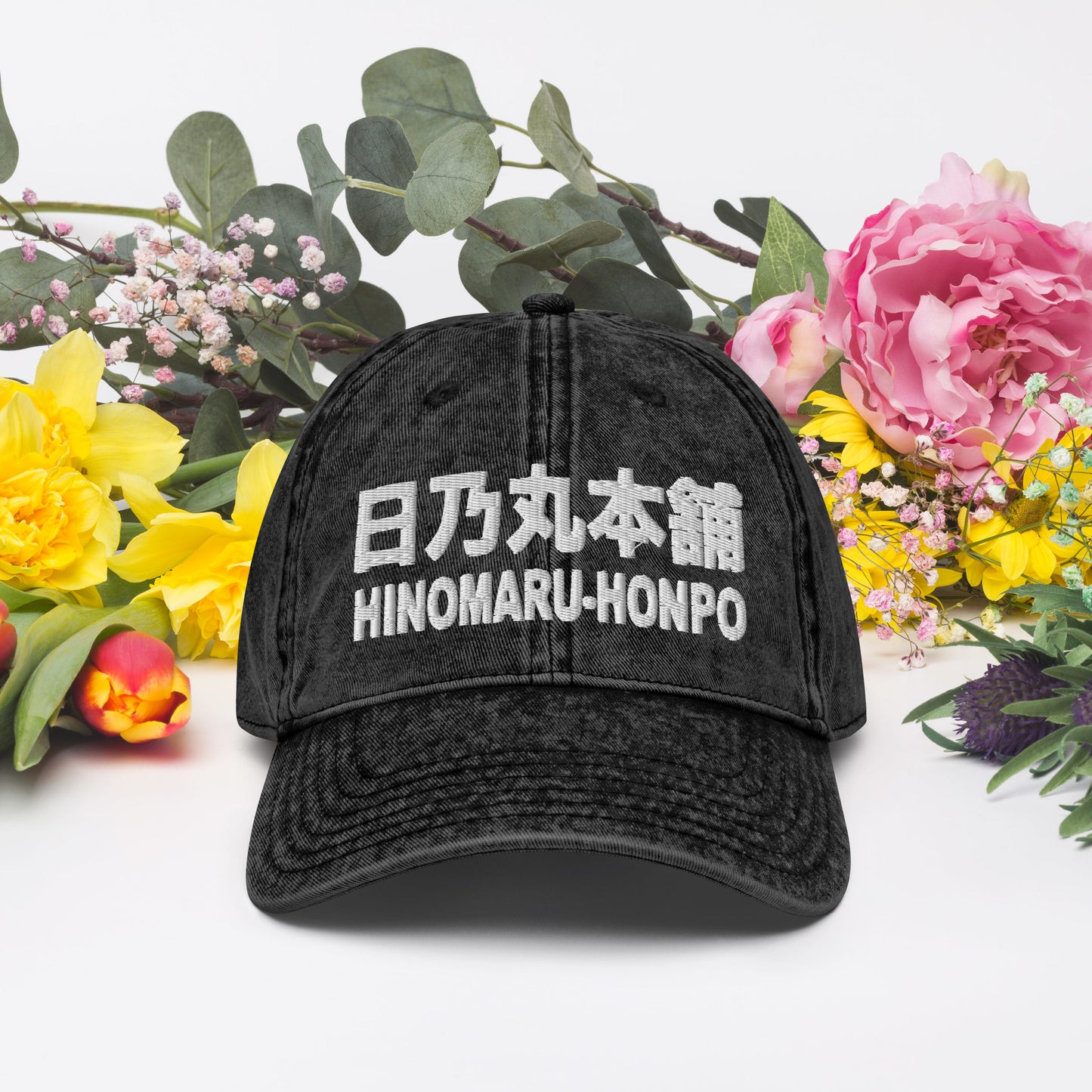 Vintage Cotton Twill Cap BLACK - NAVY - MAROON produced by "HINOMARU-HONPO"